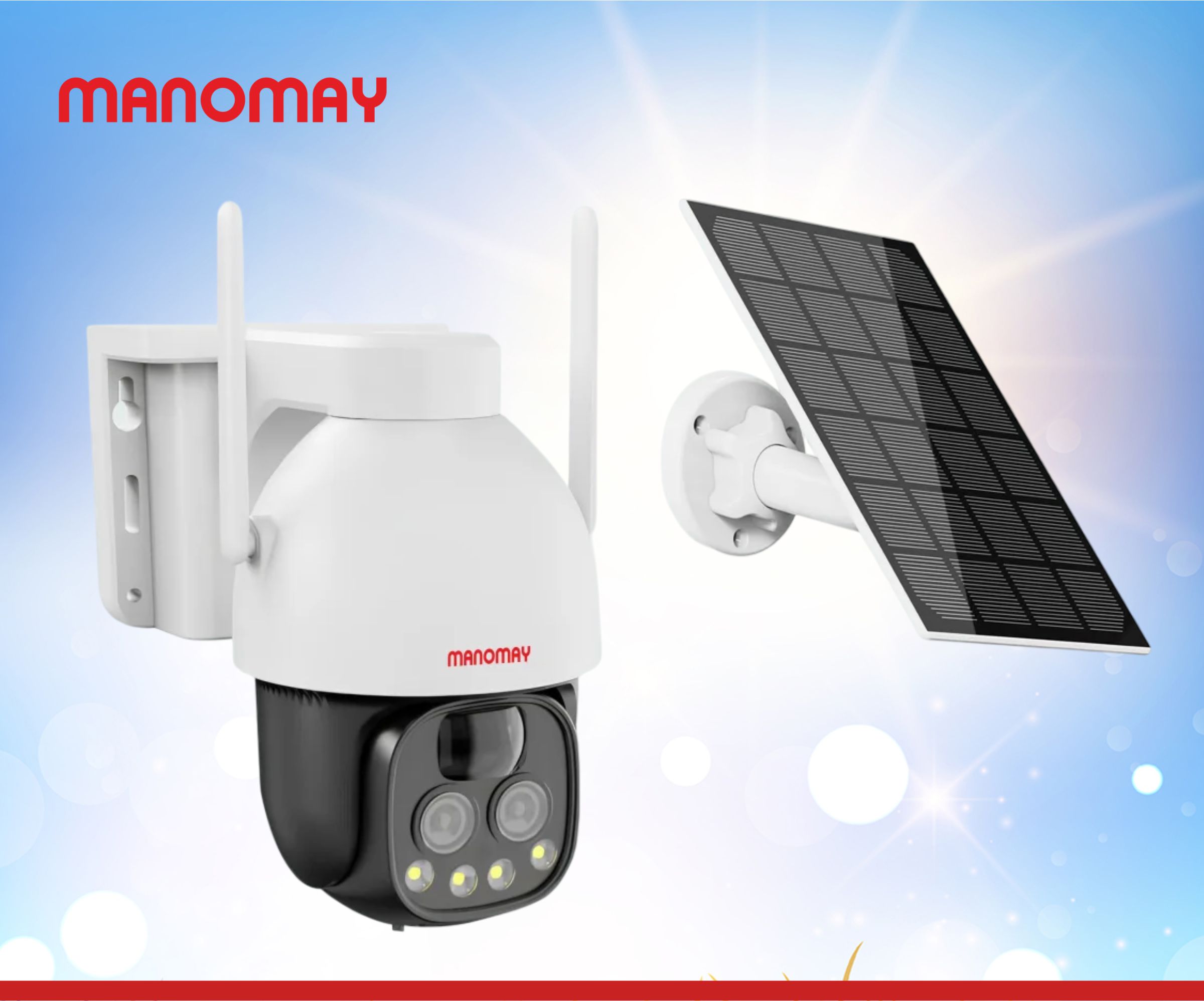 solar dual lens camera